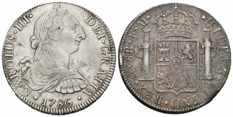 Carlos III (1759-1788). 8 reales. 1796. México. FM. (Cal-690). Ag. 26,93 g. Golp...