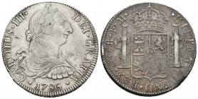 Carlos III (1759-1788). 8 reales. 1796. México. FM. (Cal-690). Ag. 26,93 g. Golpe en el canto. MBC. Est...60,00.