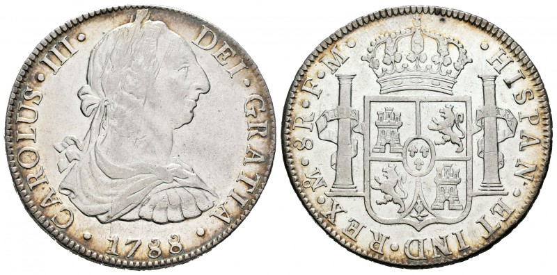 Carlos III (1759-1788). 8 reales. 1788. México. FM. (Cal-942). Ag. 26,88 g. Gran...