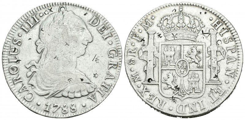 Carlos III (1759-1788). 8 reales. 1788. México. FM. (Cal-942). Ag. 26,72 g. Pequ...