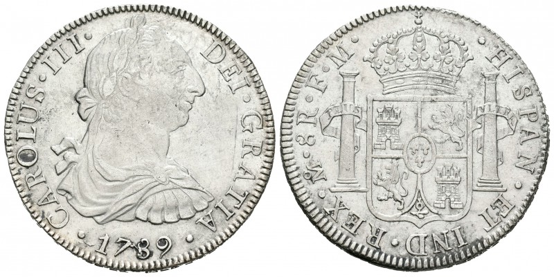 Carlos III (1759-1788). 8 reales. 1789. México. FM. (Cal-944). Ag. 26,91 g. Rest...