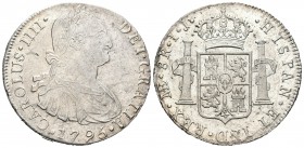 Carlos IV (1788-1808). 8 reales. 1795. Lima. IJ. (Cal-650). Ag. 27,05 g. Pequeña muesca en anverso. Buen ejemplar. Brillo original. EBC+. Est...175,00...