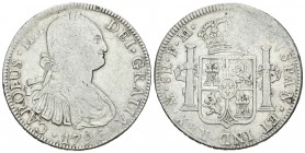 Carlos IV (1788-1808). 8 reales. 1796. México. FM. (Cal-690). Ag. 26,79 g. BC. Est...35,00.
