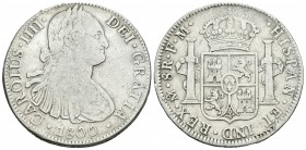 Carlos IV (1788-1808). 8 reales. 1800. México. FM. (Cal-695). Ag. 26,62 g. BC+. Est...35,00.
