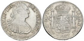 Carlos IV (1788-1808). 8 reales. 1804. México. TH. (Cal-709). Ag. 26,98 g. Suvemente limpiada. MBC+. Est...60,00.