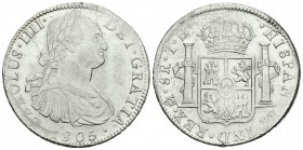 Carlos IV (1788-1808). 8 reales. 1805. México. TH. (Cal-703). Ag. 26,96 g. Vanos. Restos de brillo original. EBC-. Est...80,00.