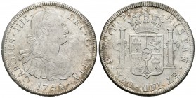 Carlos IV (1788-1808). 8 reales. 1798. Potosí. PP. (Cal-721). Ag. 26,92 g. MBC+/EBC-. Est...120,00.