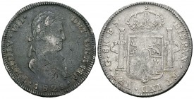 Fernando VII (1808-1833). 8 reales. 1821. Guadalajara. FS. (Cal-445). Ag. 27,21 g. Vanos. BC+/MBC-. Est...65,00.