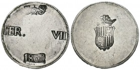 Fernando VII (1808-1833). 30 sous. 1808. Mallorca. (Cal-524). Ag. 26,25 g. Canto golpeado. MBC. Est...125,00.