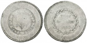 Fernando VII (1808-1833). 5 pesetas. 1823. Mallorca. (Cal-531). Ag. 26,82 g. Final de leyenda Y LA CONST. Rayitas y golpecitos en el canto. MBC-. Est....