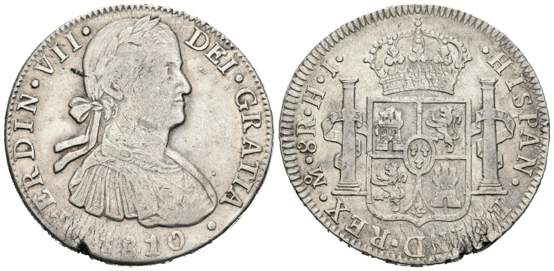 Fernando VII (1808-1833). 8 reales. 1810/09. México. HJ. (Cal-542). Ag. 26,80 g....