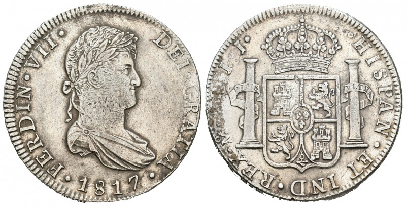 Fernando VII (1808-1833). 8 reales. 1817. México. JJ. (Cal-560). Ag. 26,99 g. Le...