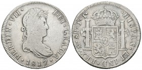 Fernando VII (1808-1833). 8 reales. 1817. México. JJ. (Cal-560). Ag. 26,62 g. BC+. Est...40,00.