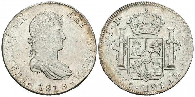 Fernando VII (1808-1833). 8 reales. 1818. México. JJ. (Cal-561). Ag. 26,99 g. Va...