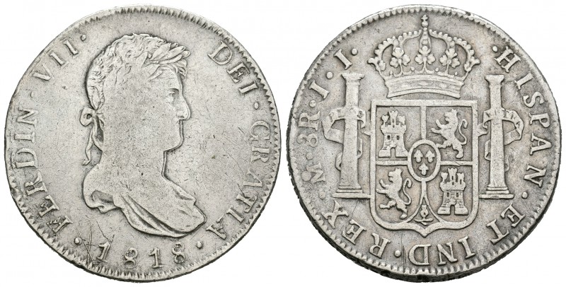 Fernando VII (1808-1833). 8 reales. 1818. México. JJ. (Cal-561). Ag. 26,62 g. Do...