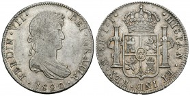 Fernando VII (1808-1833). 8 rerales. 1820. México. JJ. (Cal-564). Ag. 26,91 g. MBC+. Est...90,00.
