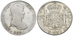 Fernando VII (1808-1833). 8 reales. 1820. México. JJ. (Cal-564). Ag. 26,52 g. BC+/MBC-. Est...35,00.