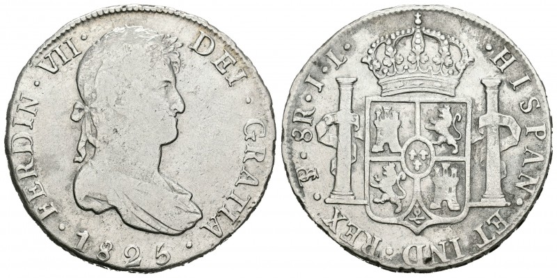 Fernando VII (1808-1833). 8 reales. 1825. Potosí. JL. (Cal-618). Ag. 26,15 g. BC...