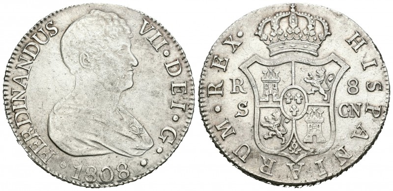 Fernando VII (1808-1833). 8 reales. 1808. Sevilla. CN. (Cal-634). Ag. 26,74 g. M...