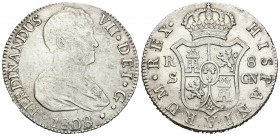 Fernando VII (1808-1833). 8 reales. 1808. Sevilla. CN. (Cal-634). Ag. 26,74 g. MBC+. Est...220,00.