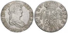 Fernando VII (1808-1833). 8 reales. 1818. Sevilla. CJ. (Cal-642). Ag. 26,95 g. Vanos. EBC-. Est...200,00.