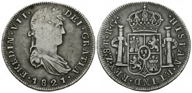 Fernando VII (1808-1833). 8 reales. 1821. Zacatecas. RG. (Cal-697). Ag. 27,33 g. MBC/MBC+. Est...65,00.