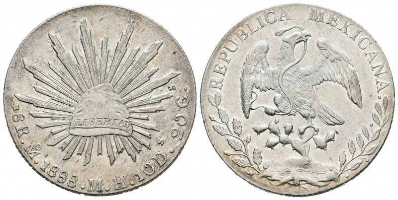 México. 8 reales. 1888. México. (Km-377.10). Ag. 27,28 g. Brillo original. EBC+....