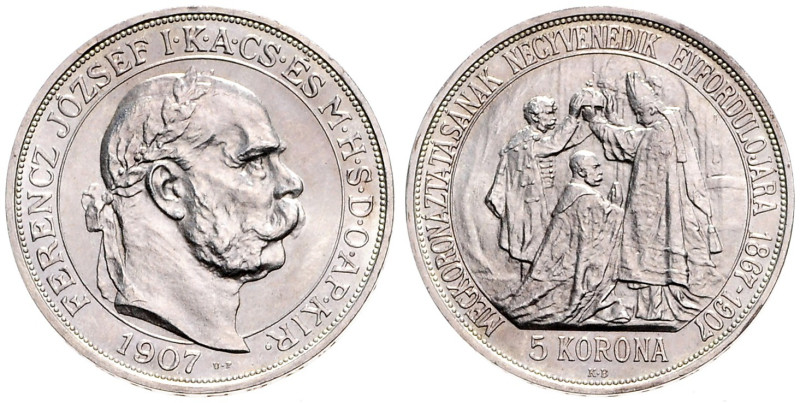 FRANZ JOSEPH I (1848 - 1916)&nbsp;
5 Korona 40th Anniversary of Coronation as H...