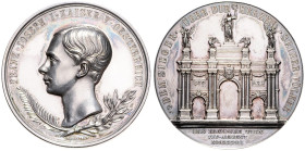 FRANZ JOSEPH I (1848 - 1916)&nbsp;
Silver medal To commemorate the Return of the Emperor from Hungary, 1852, 61,29g, 50 mm, Ag, C. Radnitzky, Haus 62...