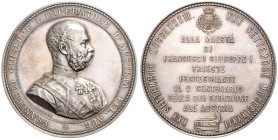 FRANZ JOSEPH I (1848 - 1916)&nbsp;
Silver medal 500th Anniversary of Trieste as part of Austria, 1882, 61,89g, 54 mm, Ag, F. Leisek, Haus. 1691, 54 m...