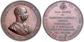 FRANZ JOSEPH I (1848 - 1916)&nbsp;
AE medal 500th Anniversary of Trieste as part of Austria, 1882, 67,34g, 55 mm, F. Leisek, Haus 1691, 55 mm, F. Lei...