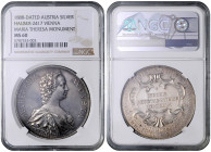 FRANZ JOSEPH I (1848 - 1916)&nbsp;
Silver medal To commemorate the Unveiling of the Maria Theresa Monument in Vienna donated by the Numismatic Associ...