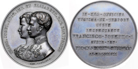 FRANZ JOSEPH I (1848 - 1916)&nbsp;
AE medal On the Occasion of the Visit of the Royal Couple in the Milano Mint, 1857, 69,43g, 56 mm, Canzani, Haus 3...