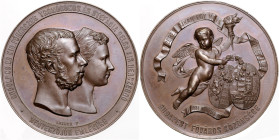 FRANZ JOSEPH I (1848 - 1916)&nbsp;
AE medal On the Occasion of the Wedding of the Crown Prince Rudolf and Crown Princess Stephanie donated by the cit...