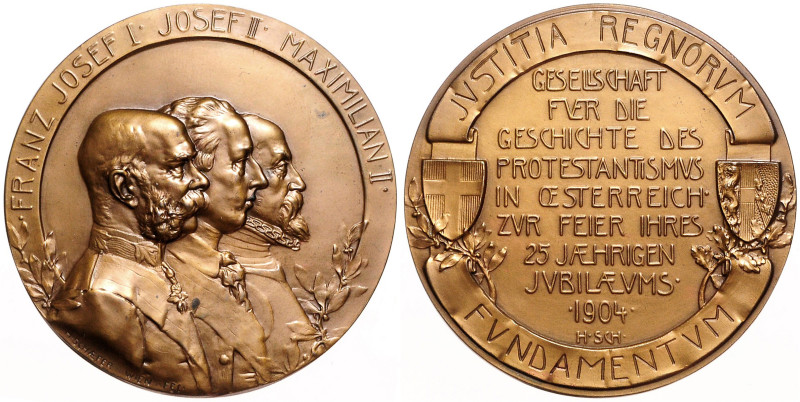 FRANZ JOSEPH I (1848 - 1916)&nbsp;
AE medal 25th Anniversary of the Founding of...