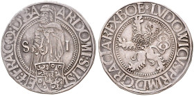 CHURCH COINS, COINAGE OF CZECH NOBLE FAMILIES
STEPHAN SCHLICK (1505 - 1526) AND BROTHERS&nbsp;
1 Thaler, b. l., 28,85g, Dav 8141, Dav 8141&nbsp;

...