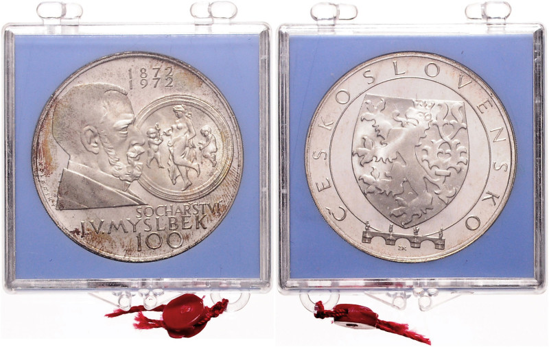 COINS, MEDALS&nbsp;
Silver medal J. V. Myslbek, 1972, 39 mm, 750/1000, MCH CSSR...