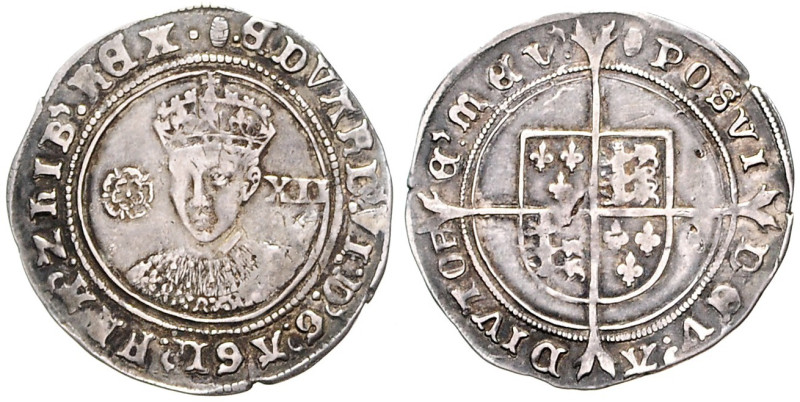 ENGLAND
EDWARD VI (1547 - 1553)&nbsp;
Schilling, b. l., 6,08g, Spink 2482, Spi...