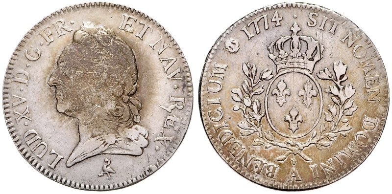 FRANCE
LOUIS XV (1715 - 1774)&nbsp;
1 ECU, 1774, 29,15g, Dav 1332, Dav 1332&nb...