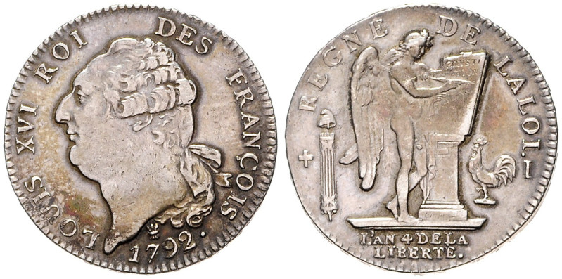 FRANCE
LOUIS XVI (1774 - 1793)&nbsp;
1 ECU, 1792, 29,29g, Dav 1335, Dav 1335&n...