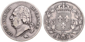 FRANCE
LUDVÍK XVII (1814 - 1824)&nbsp;
5 Frank, 1823, 24,7g, KM 711.1, KM 711.1&nbsp;

VF | VF


LUDVÍK XVII. (1814 - 1824)&nbsp;
5 Frank, 182...