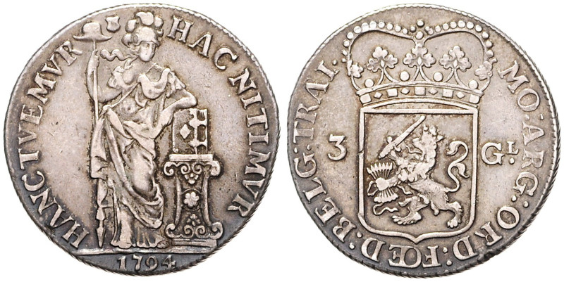 NETHERLANDS
COINS, MEDALS&nbsp;
2 Gulden, 1794, 31,32g, Dav 1849, Dav 1849&nbs...