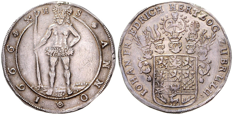 DUCHY OF BRUNSWICK 
 LÜNEBURG
JOHANN FRIEDRICH (1665 - 1679)&nbsp;
1 Thaler, ...