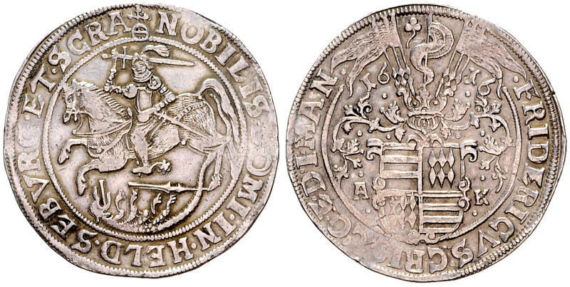 MANSFELD
FRIDRICH CHRISTOPH VON MANSFELD(1609 - 1631)&nbsp;
1 Thaler, 1616, 28...