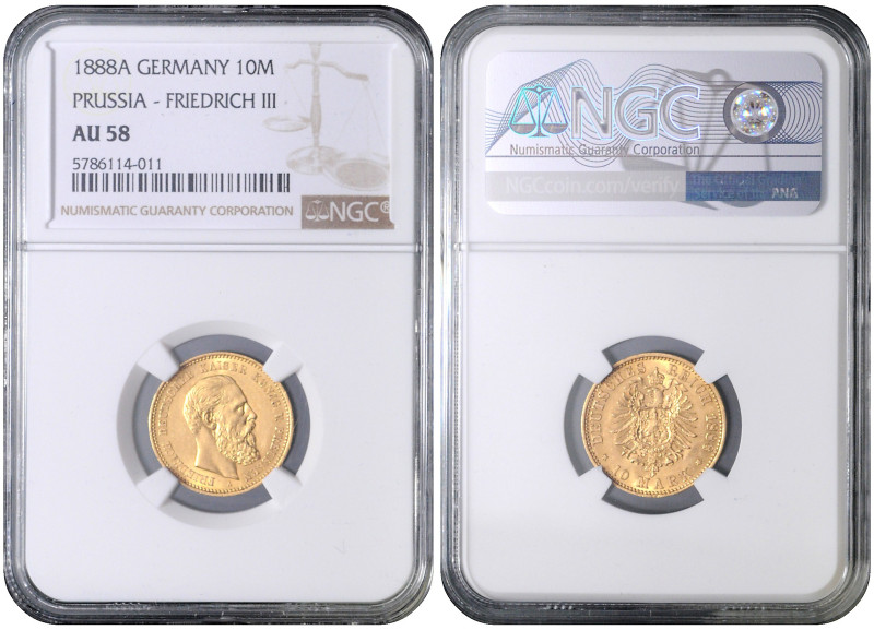 PRUSSIA
COINS, MEDALS&nbsp;
10 Mark, 1888, A, Jäg 247, A. Jäg 247&nbsp;

abo...