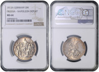 PRUSSIA
COINS, MEDALS&nbsp;
2 Mark - 100th Anniversary of the Napoleon Defeat, 1913, A, Jäg 109, A. Jäg 109&nbsp;

UNC | UNC , NGC MS 64


MINC...