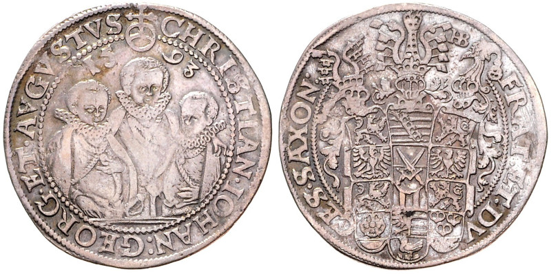 SAXONY
CHRISTIAN II, JOHN GEORGE, AUGUSTUS (1591 - 1611)&nbsp;
1 Thaler, 1593,...