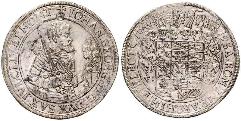 SAXONY
JOHANN GEORG (1616 - 1656) ELECTOR OF SAXONY&nbsp;
1 Thaler, 1619, 29g,...