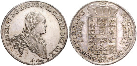 SAXONY
XAVER OF SAXONY (1763 - 1768)&nbsp;
1 Thaler, 1766, 28,05g, Dav 2678, Dav 2678&nbsp;

EF | about UNC


XAVER (1763 - 1768)&nbsp;
1 Tola...