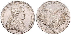 SAXONY
FREDERICK AUGUSTUS III OF SAXONY (1763 - 1827)&nbsp;
1 Thaler, 1792, 27,82g, Dav 2700, Dav 2700&nbsp;

VF | VF


FRIDRICH AUGUST III. (1...
